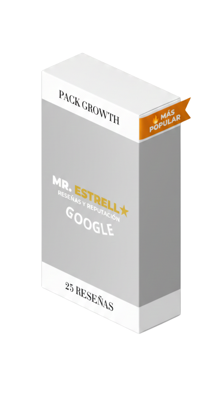 Pack Growth 25 reseñas Google Maps 89 euros más popular caja plata