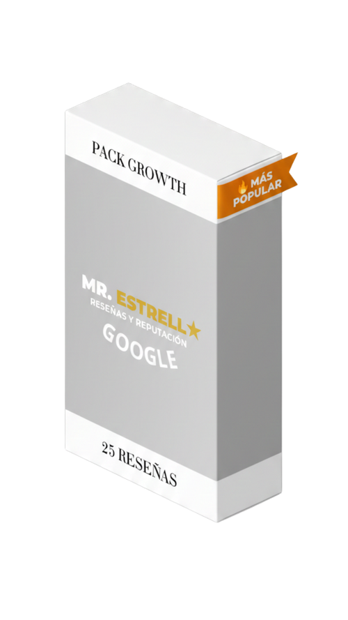 Pack Growth 25 reseñas Google Maps 89 euros más popular caja plata