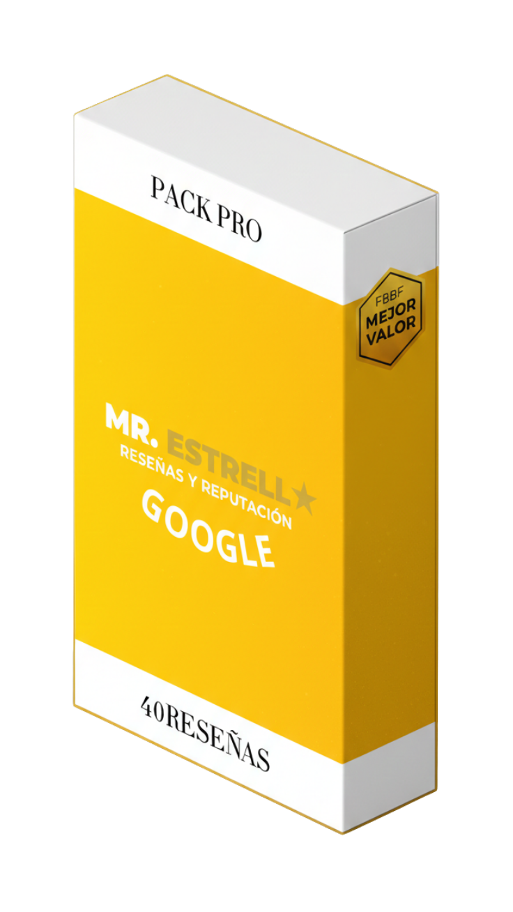 Pack Pro 40 reseñas Google verificadas 139 euros mejor valor caja oro